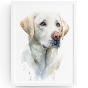 Watercolor Labrador Retriever Dog Portrait Wall Art Print, Unframed